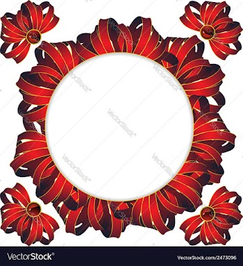 Circle frame with bows vector image