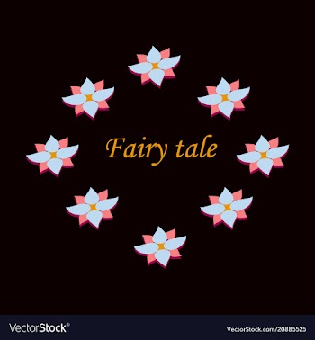 Circle frame with flofers in circle text fairy vector image