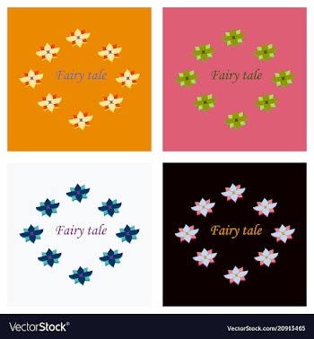 Circle frame with flofers in circle text fairy vector image