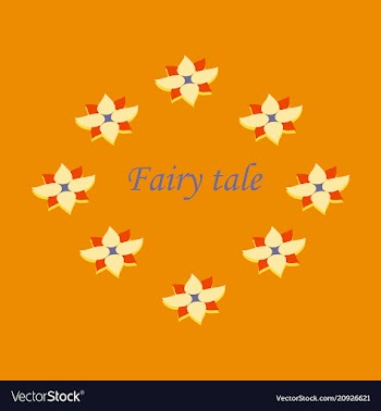 Circle frame with flofers in circle text fairy vector image