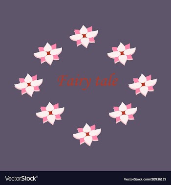 Circle frame with flofers in circle text fairy vector image