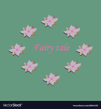 Circle frame with flofers in circle text fairy vector image