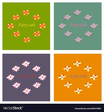 Circle frame with flofers in circle text fairy vector image
