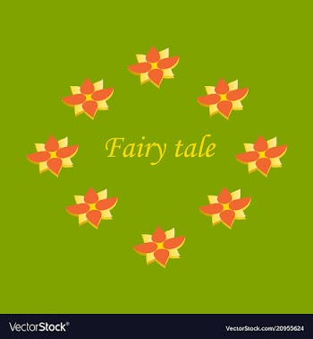 Circle frame with flofers in circle text fairy vector image