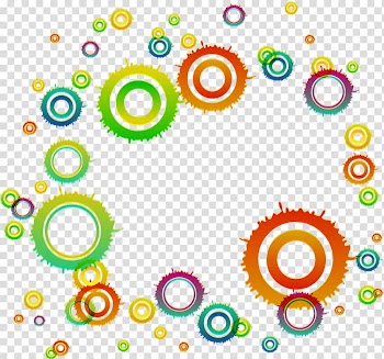 Circle Geometry , Abstract colored geometric rings transparent background PNG clipart