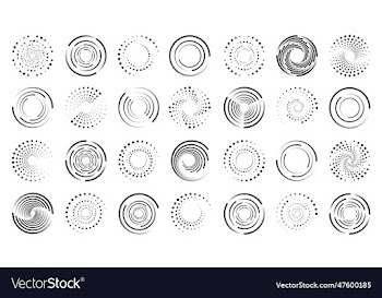 circle halftone set dot pattern half tone round