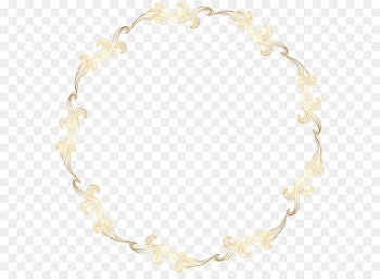 Circle Icon - Floral Gold Round Border PNG Transparent Clip Art Image 