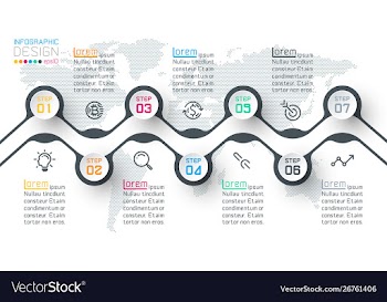 Circle label infographic with step steps vector image