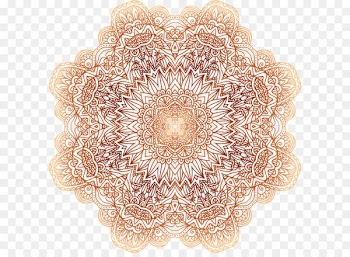 Circle Line Euclidean vector - Golden flowers 