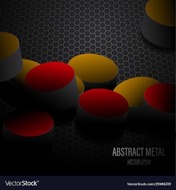 Circle metal shapes in dark scene vector image