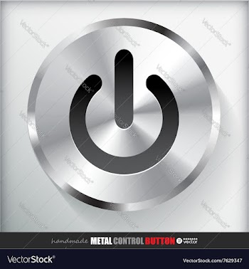 Circle Metal Start Power Button vector image