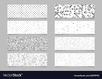 Circle pattern banner background set - modern vector image