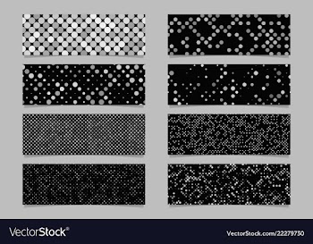 Circle pattern banner background set - modern vector image