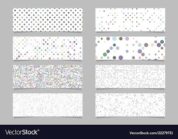 Circle pattern banner background set - modern vector image