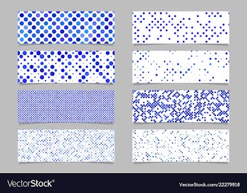 Circle pattern banner background set - modern vector image