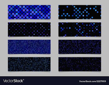 Circle pattern banner background set - modern vector image