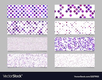 Circle pattern banner background set - modern vector image