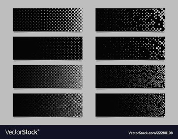 Circle pattern banner background set - modern vector image