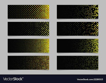 Circle pattern banner background set - modern vector image