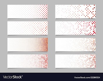Circle pattern banner background set - modern vector image