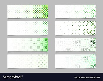 Circle pattern banner background set - modern vector image