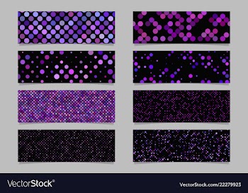 Circle pattern banner background set template vector image