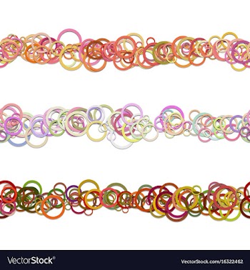 Circle pattern webage separator line design set vector image