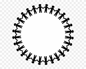 Circle Stick People Black No Border Clip Art At Clker - People Holding Hands Around