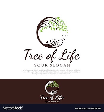 circle tree logo design symbol of life beauty