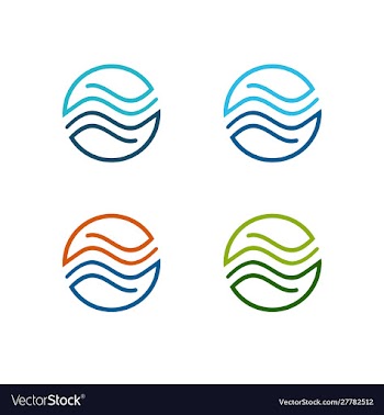 Circle water flow logo template vector image