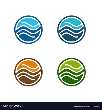 Circle water flow logo template vector image