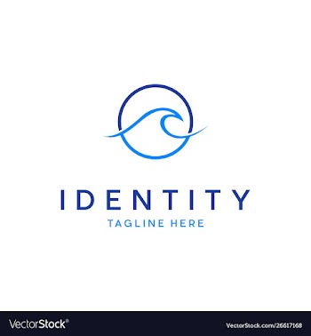 Circle water wave logo design vector image