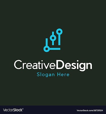 Circuit line modern network creative logo vector image