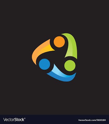  					Circular abstract people connection logo vector image														
