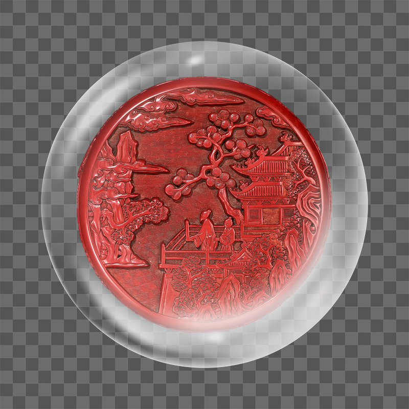 Circular box png carved red | Free PNG - rawpixel