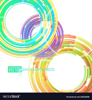Circular colors lines on a white vector image