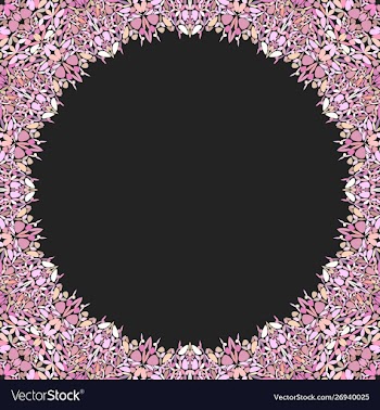 Circular floral frame ornament - background design vector image