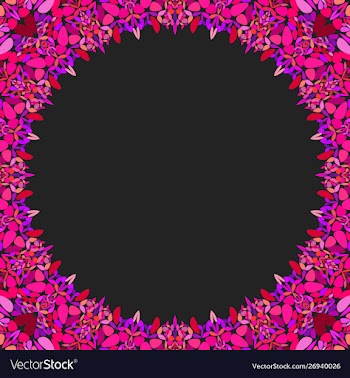 Circular floral frame ornament - background design vector image
