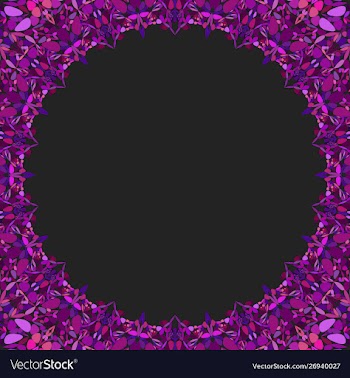 Circular floral frame ornament - background design vector image
