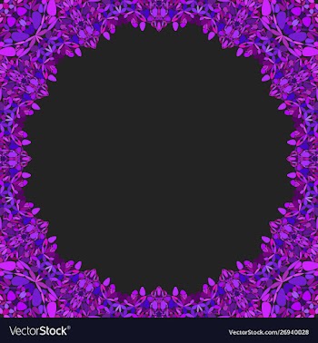 Circular floral frame ornament - background design vector image