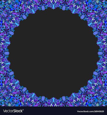 Circular floral frame ornament - background design vector image