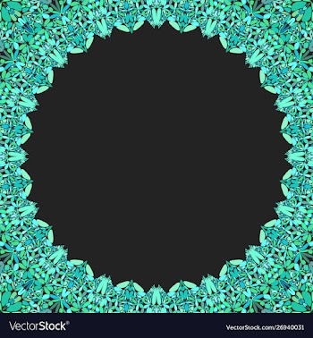 Circular floral frame ornament - background design vector image