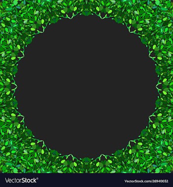 Circular floral frame ornament - background design vector image