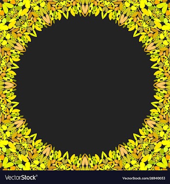 Circular floral frame ornament - background design vector image