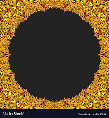 Circular floral frame ornament - background design vector image