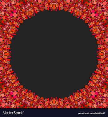 Circular floral frame ornament - background design vector image
