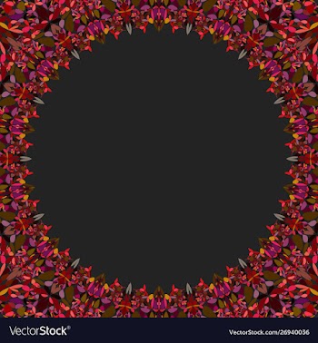 Circular floral frame ornament - background design vector image