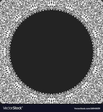 Circular floral frame ornament - background design vector image