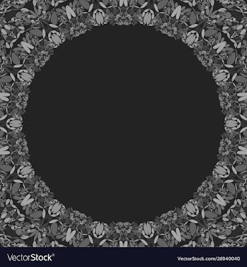 Circular floral frame ornament - background design vector image