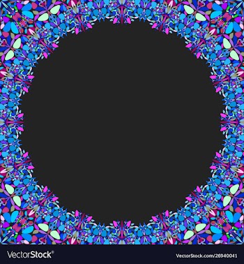 Circular floral frame ornament - background design vector image